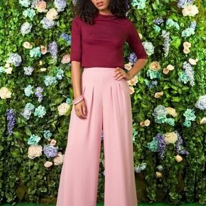 Pinup Girl Clothing Laura Brynes California Doris Trousers Blush Pink Medium